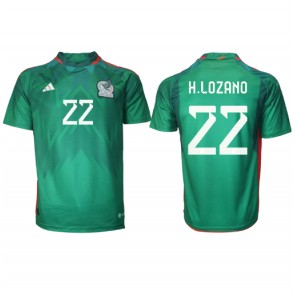 Meksyk Hirving Lozano #22 Koszulka Podstawowych MŚ 2022 Krótki Rękaw